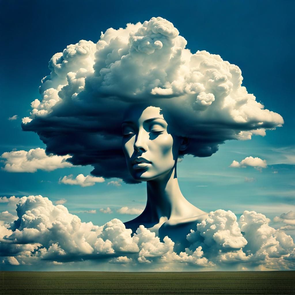Clouds Shaped Like a Woman: Surreal Image