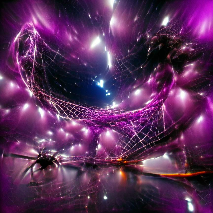 Cosmic Purple Energy Web in Deep Space
