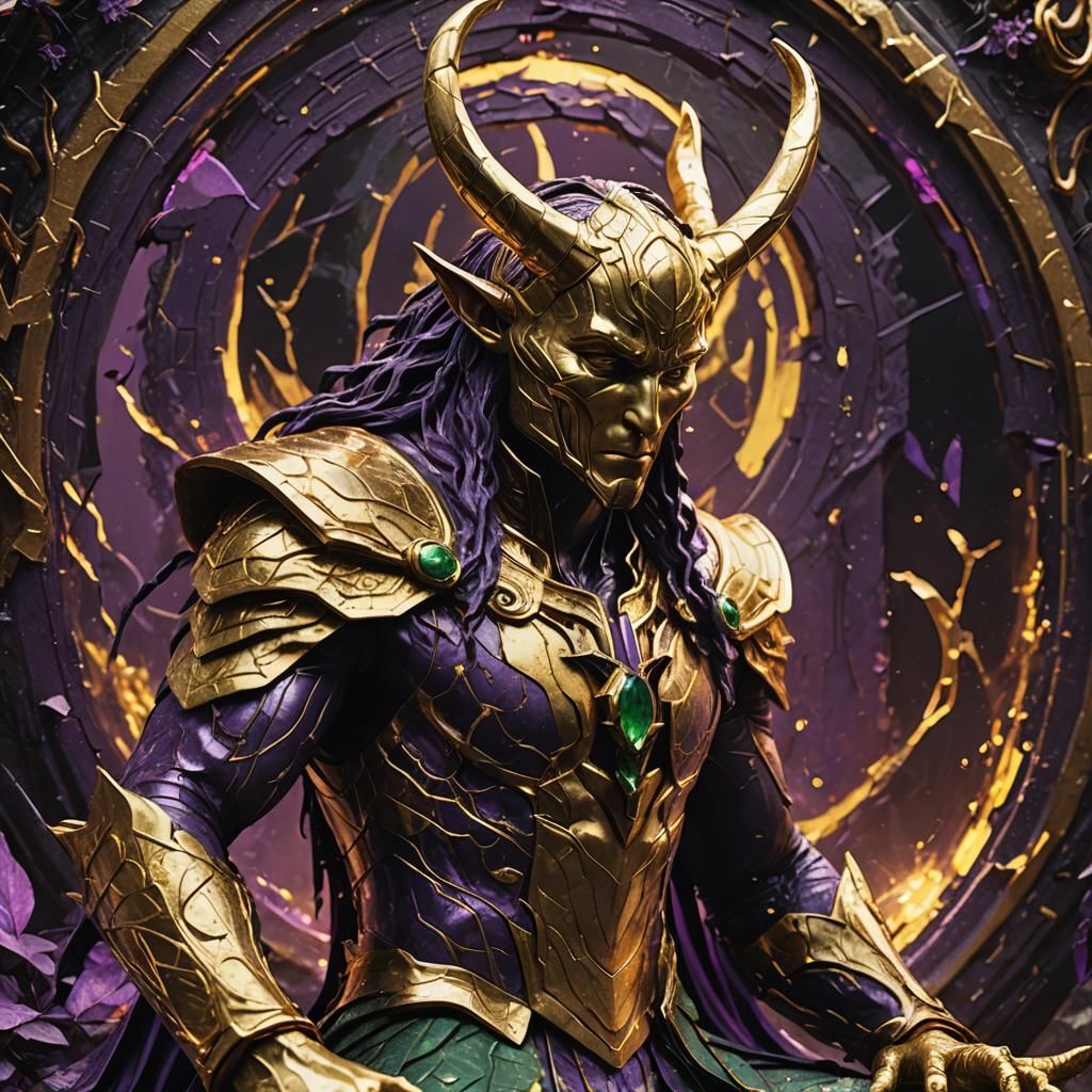 Golden Loki Statue Leaking Purple Blood