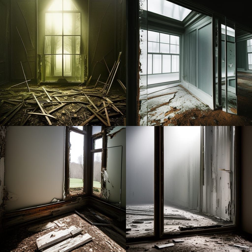 Surreal Abandoned Attic Head in Baroque Style