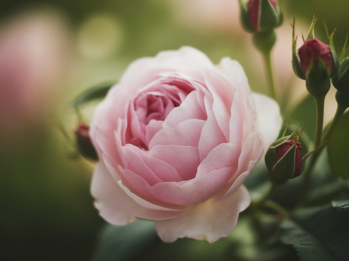 Delicate Pink Rose in Full Bloom