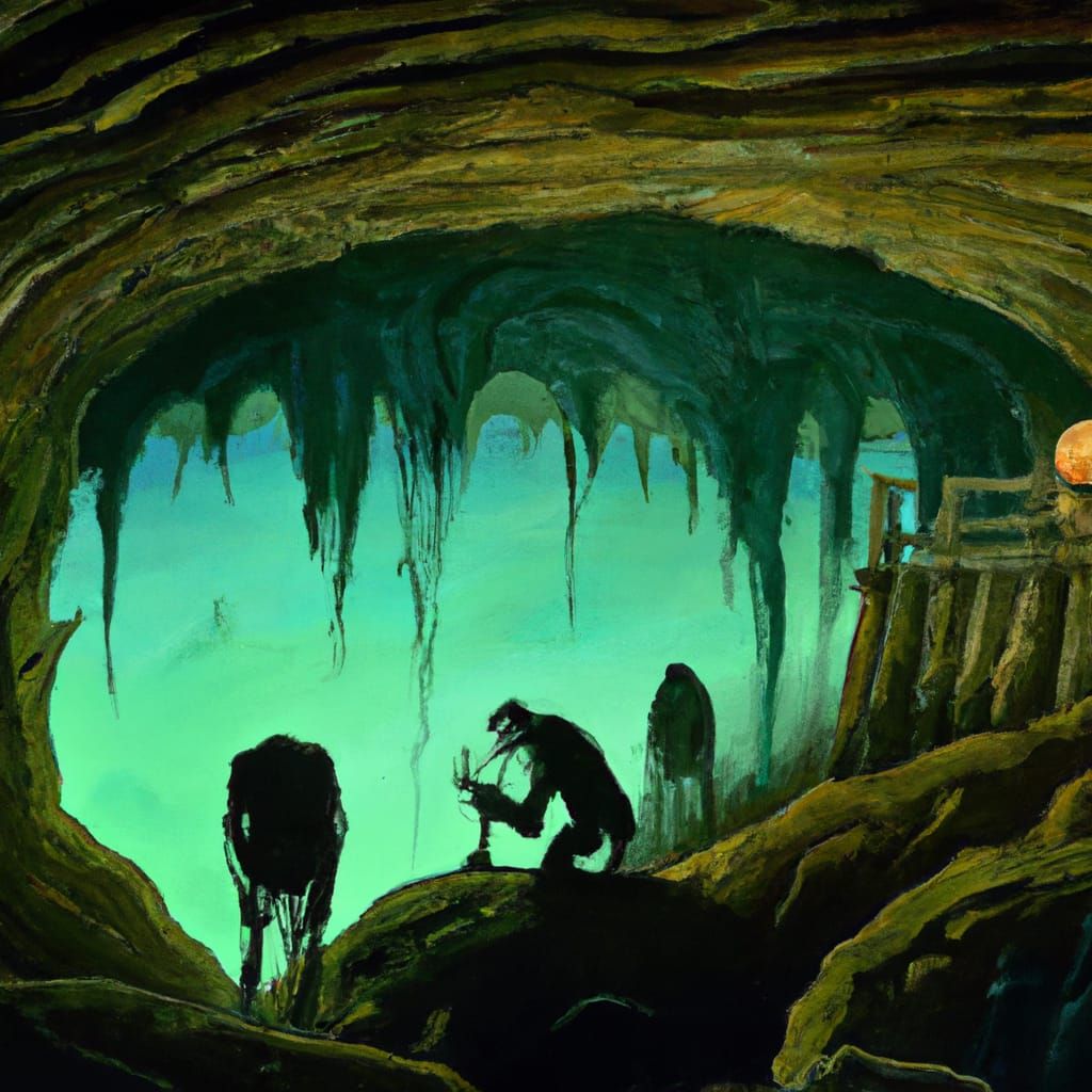 Ghoul Cave Inspired by Gothic Horror Art