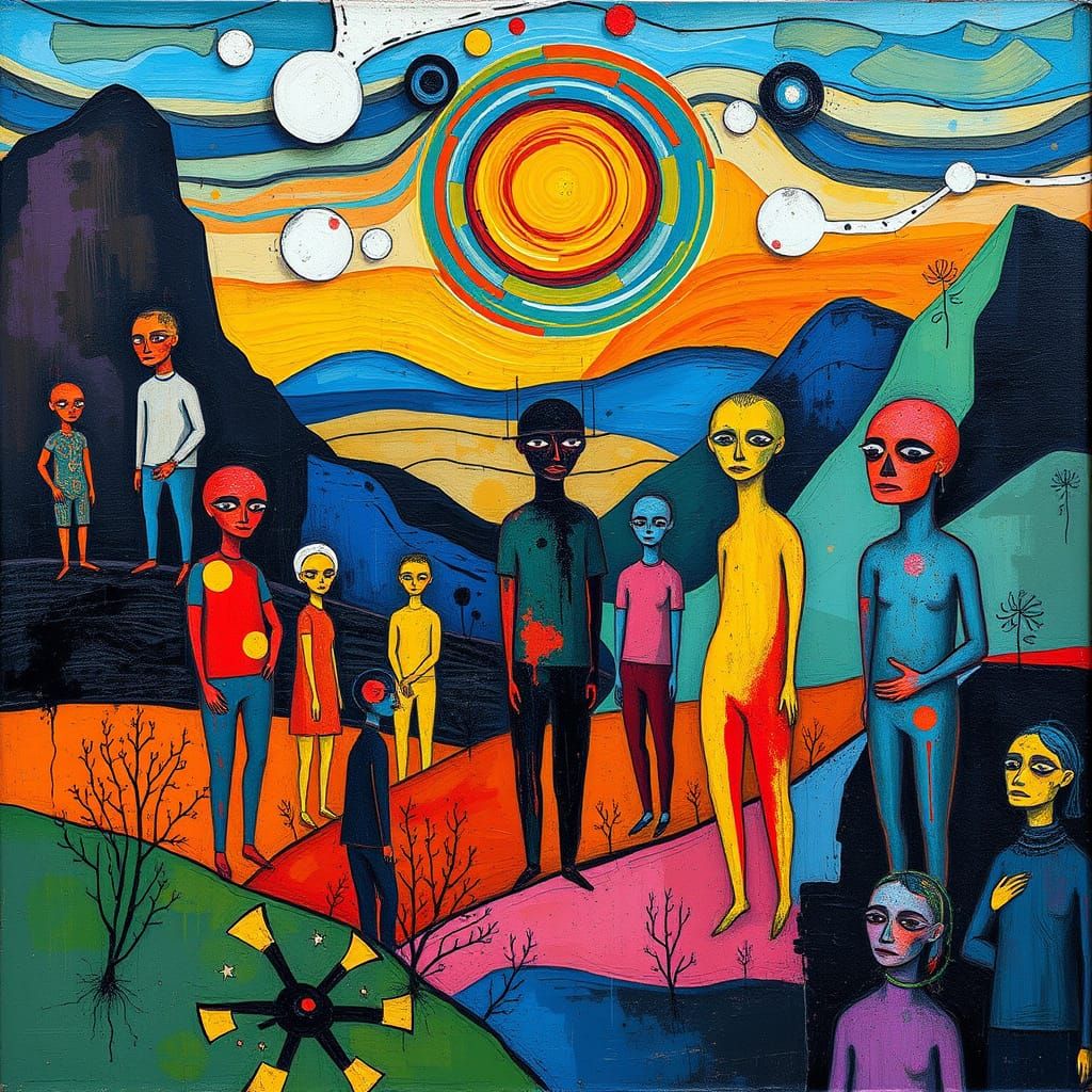 Expressive Figures in Geometric Graffiti Art