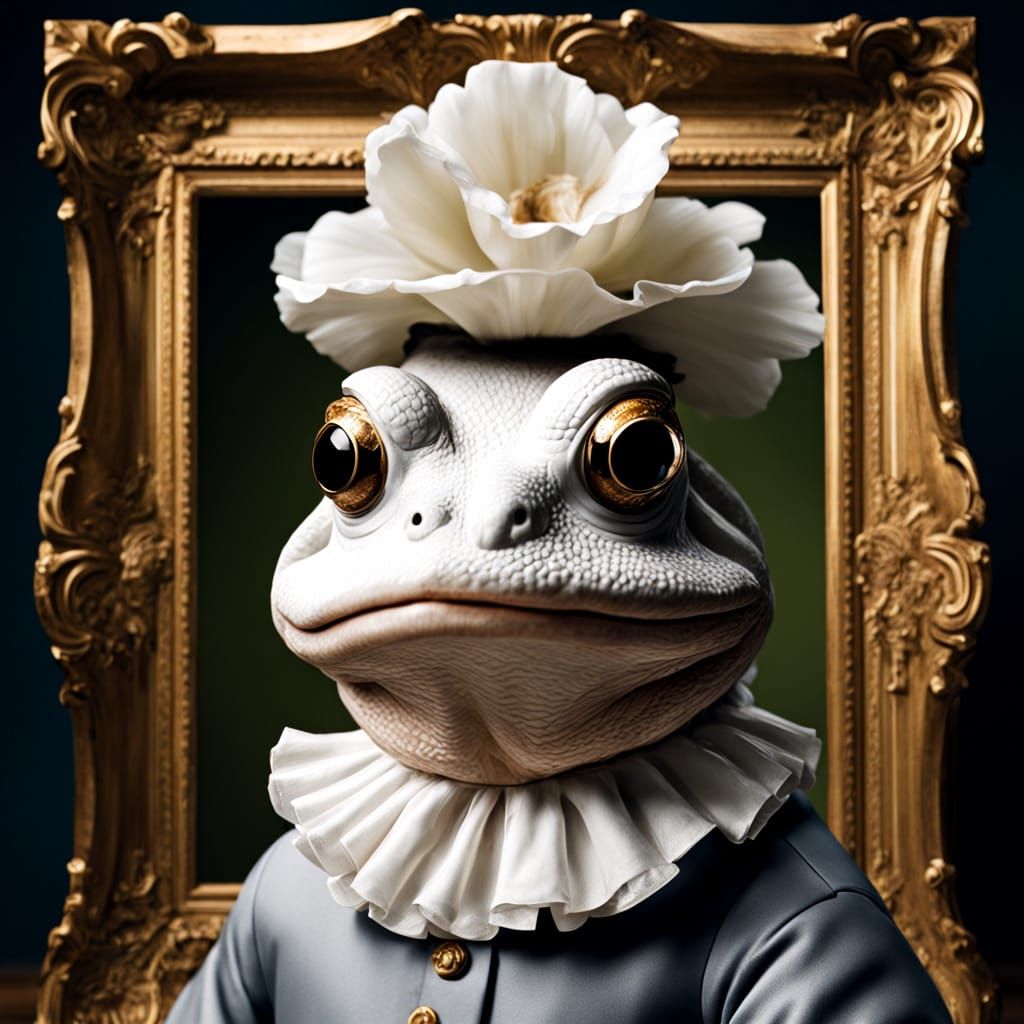 Baroque Frog: A Scandalized Aristocrat in Oil