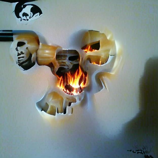 Flaming Skull Illustration