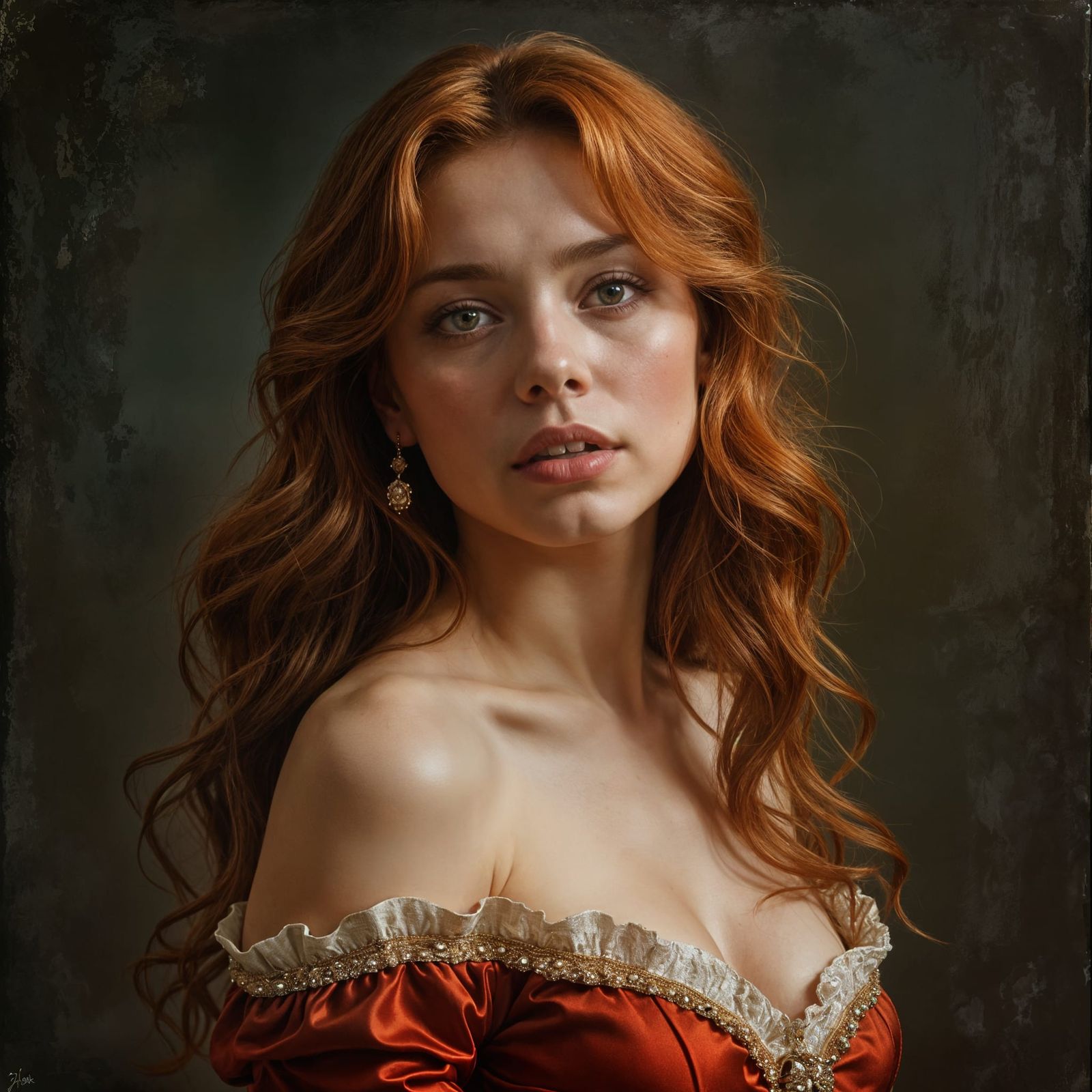 Beautiful Woman Portrait in Historic Fantasy Style