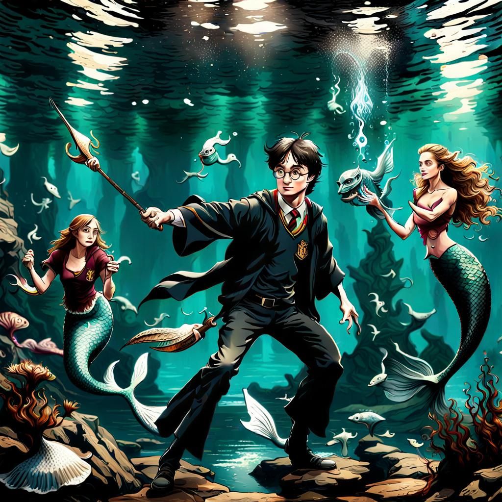 Harry Potter and Mermaids in Black Lake