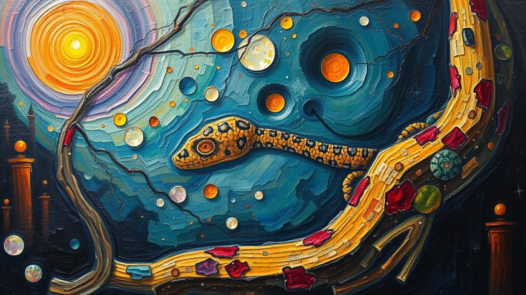 Surreal Expressionist Snake in Oil Painting Style