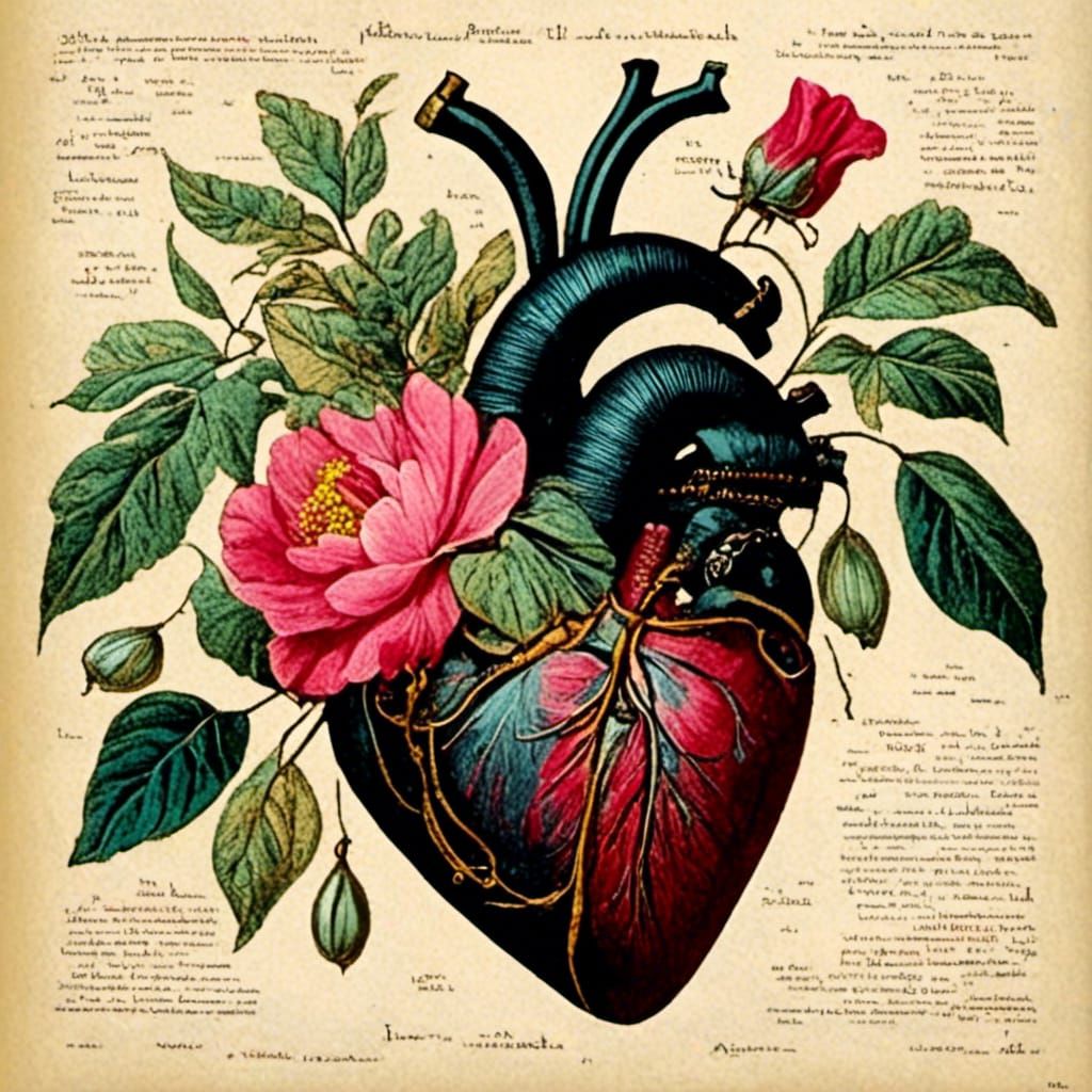 Victorian Heart with Bleeding Heart Flowers