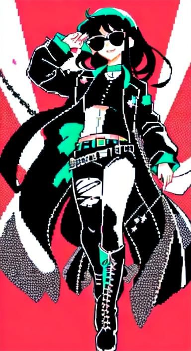 Anime Cool Girl in Japanese Gangster Style