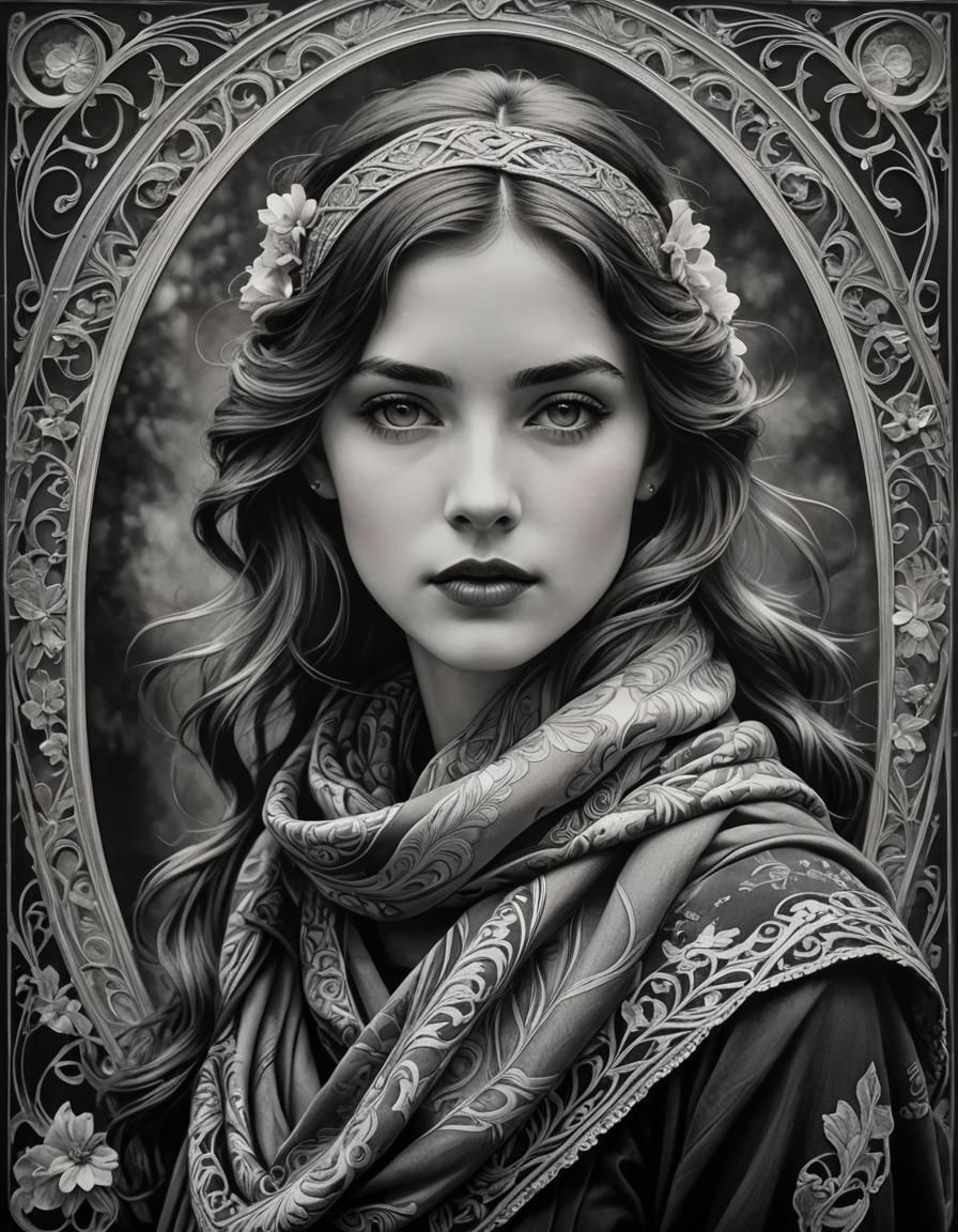 Art nouveau portrait