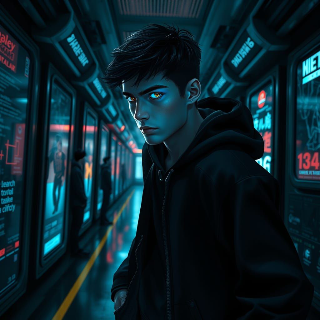 Cyberpunk Vigilante Emerges from Shadows