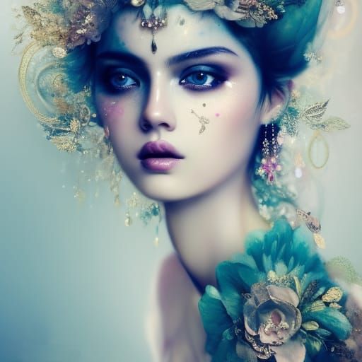 Gorgeous Redhead Portrait in Digital Painting Style