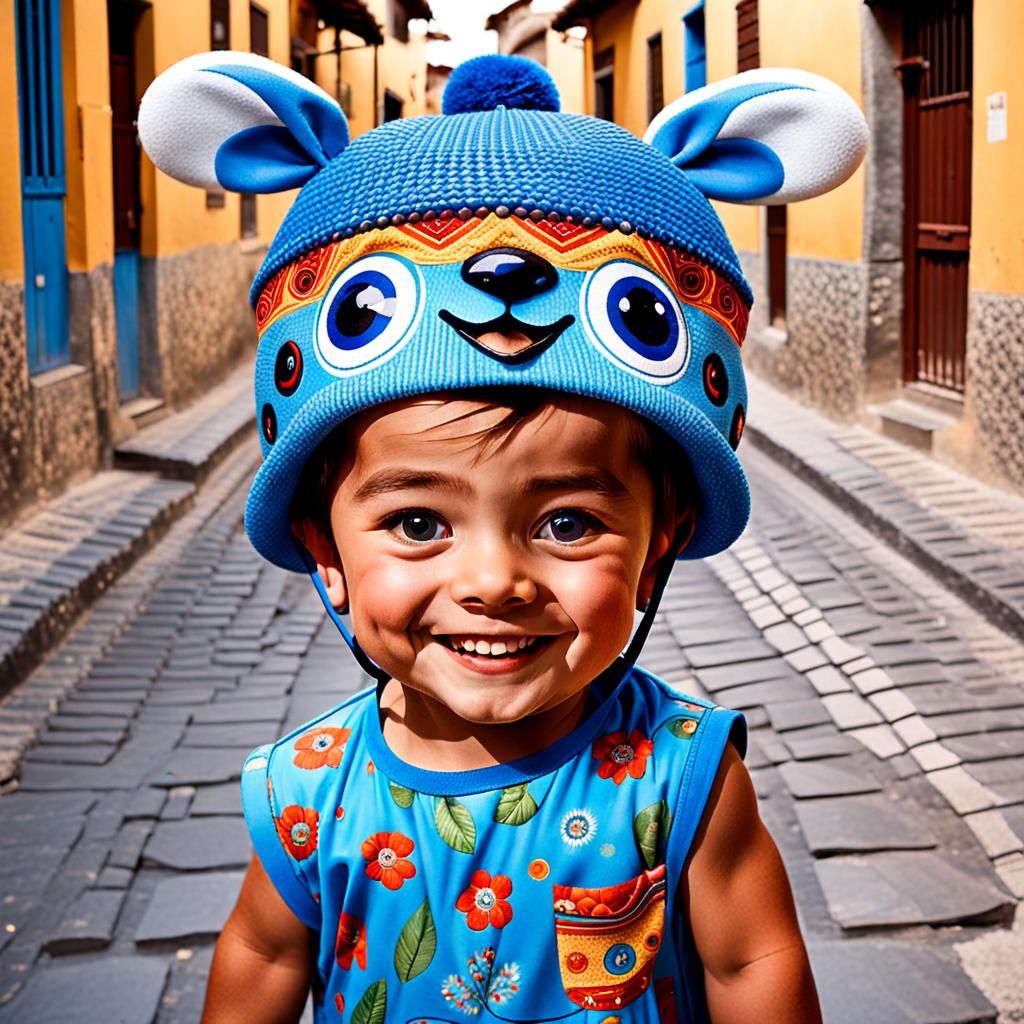 Handsome Skier with Raccoon Hat, Detailed 4K Image