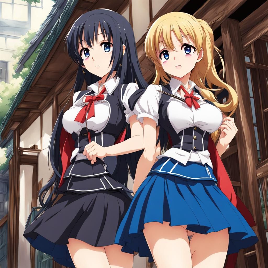 Cute Anime Woman with Exaggerated Proportions