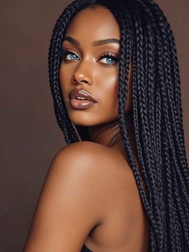 Elegant Black Goddess in High-Fashion Attire