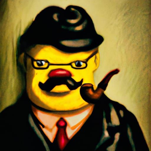 Noir Detective Rubber Duck Gouache Painting