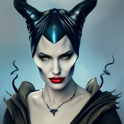 Maleficent Portrait in Hyperdetailed Art Style