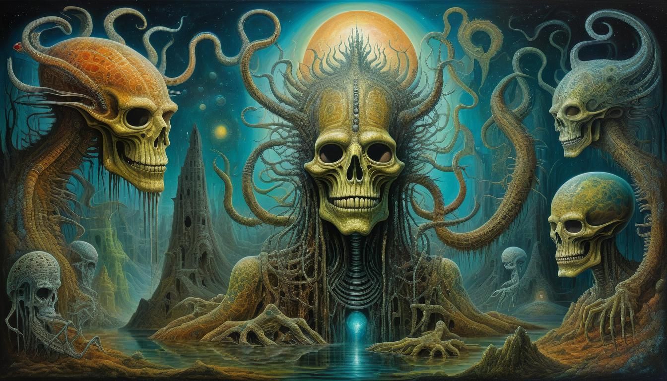 Iridescent Fractals in Alien Cyberspace, 3D Render