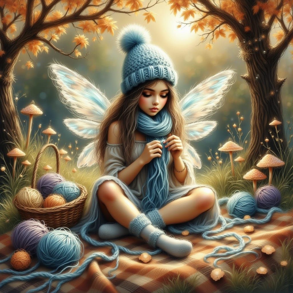 Crocheting fairy