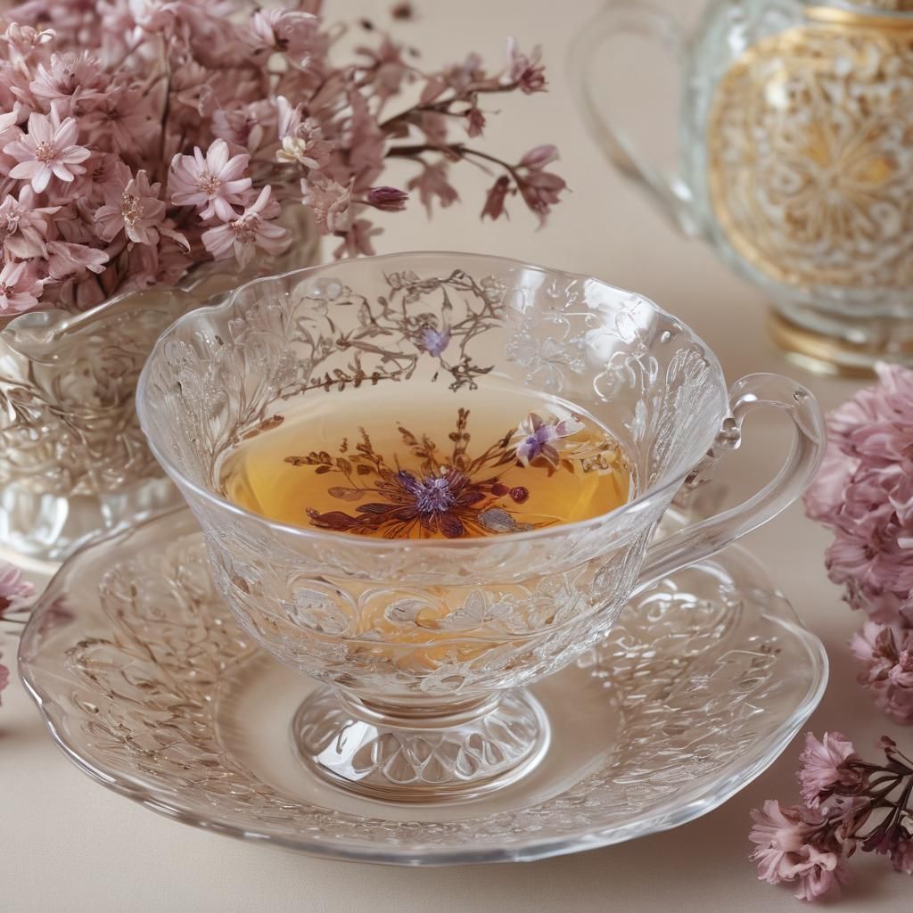 Ornate Teacup Still Life in Dutch Masters Style
