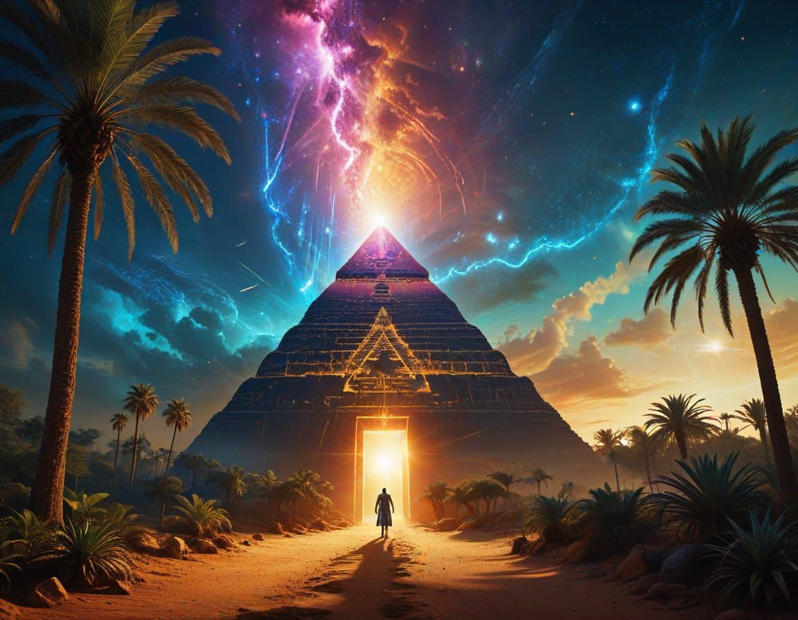 Surreal Dream Journey Through Ancient Pyramid