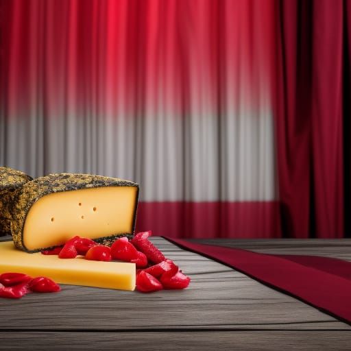 Red Theater Curtains with Cheese, Professional Photography