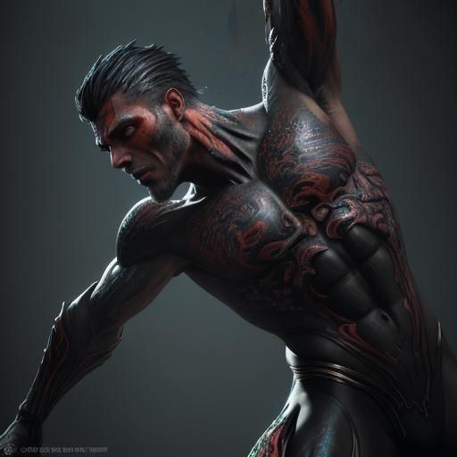 Dynamic Male Dancer in Detailed 3D Digital Art