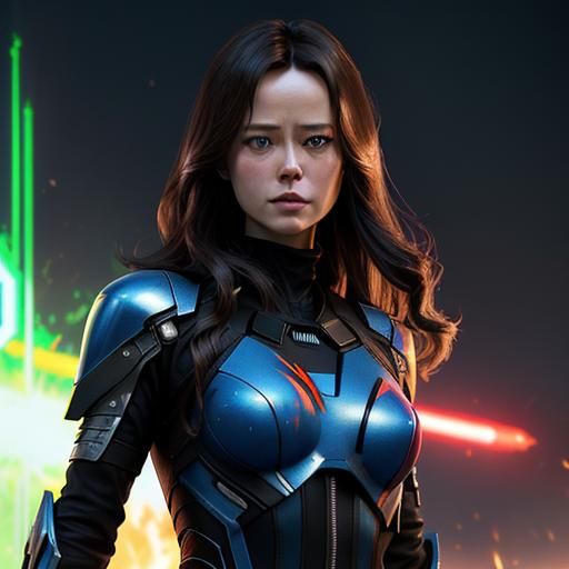 Hyperrealistic Summer Glau as Terminator, Splash Art