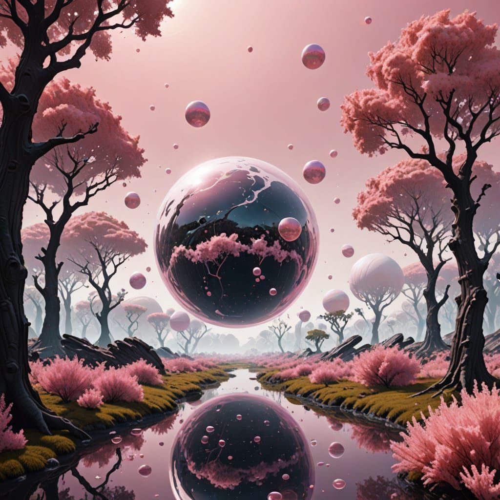 Melodic Pink Trees on Alien Planet