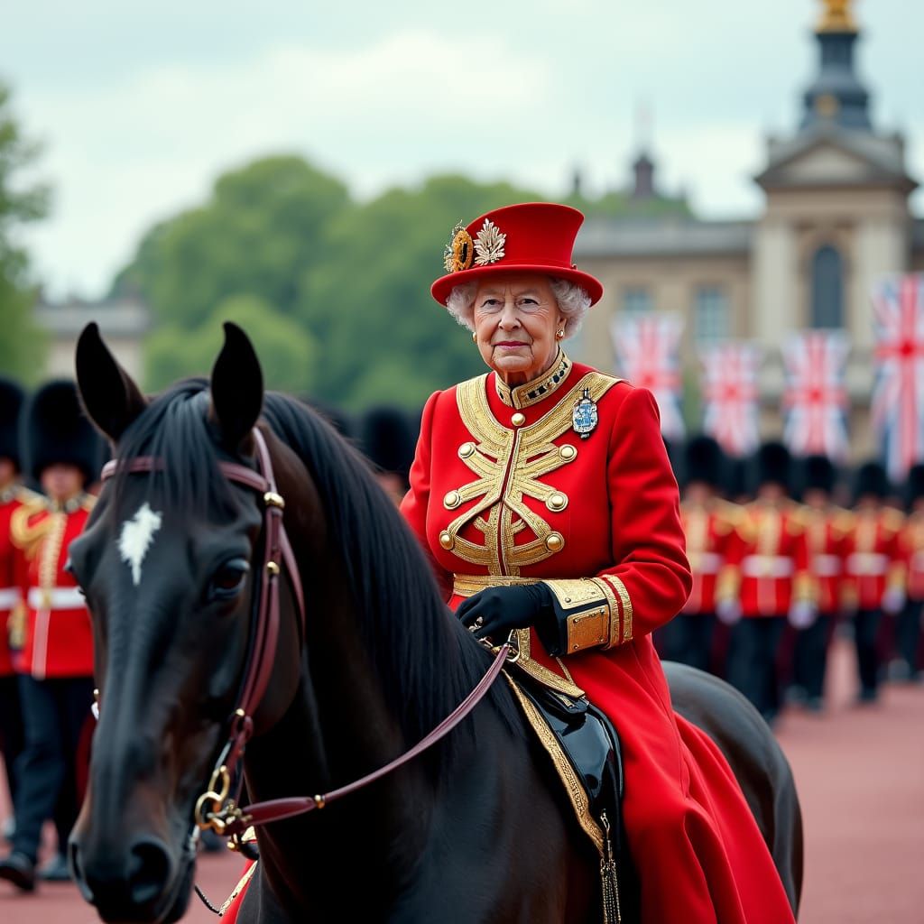 Queen Elizabeth II Leads Trooping the Colour