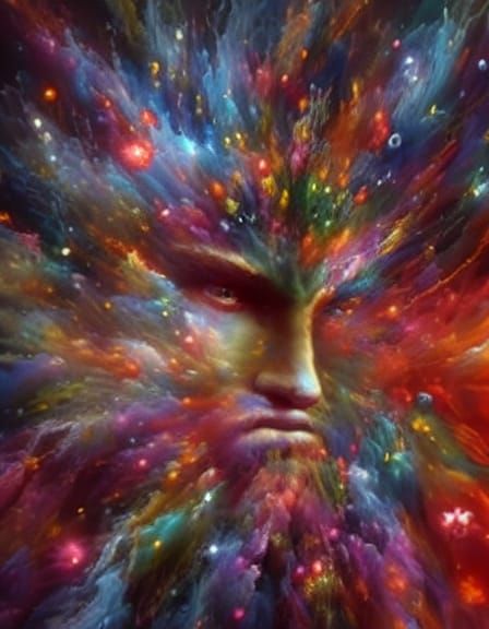 Hyperrealistic Concept Art of Person in Flower Field