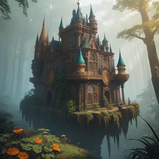 Majestic Chocolate Castle in Lush Forest