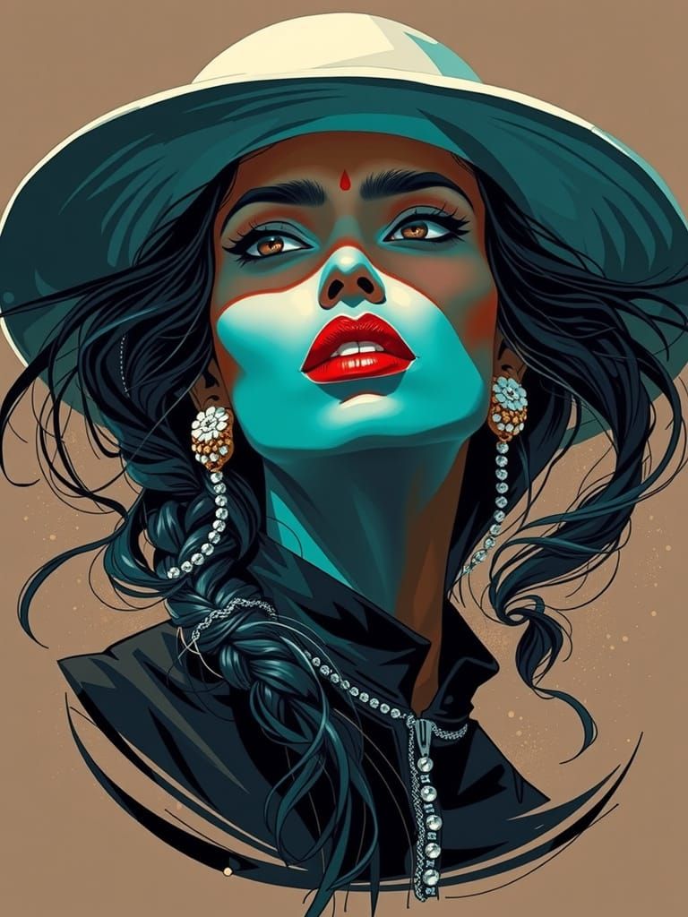 A striking gaze ignites the hidden fire