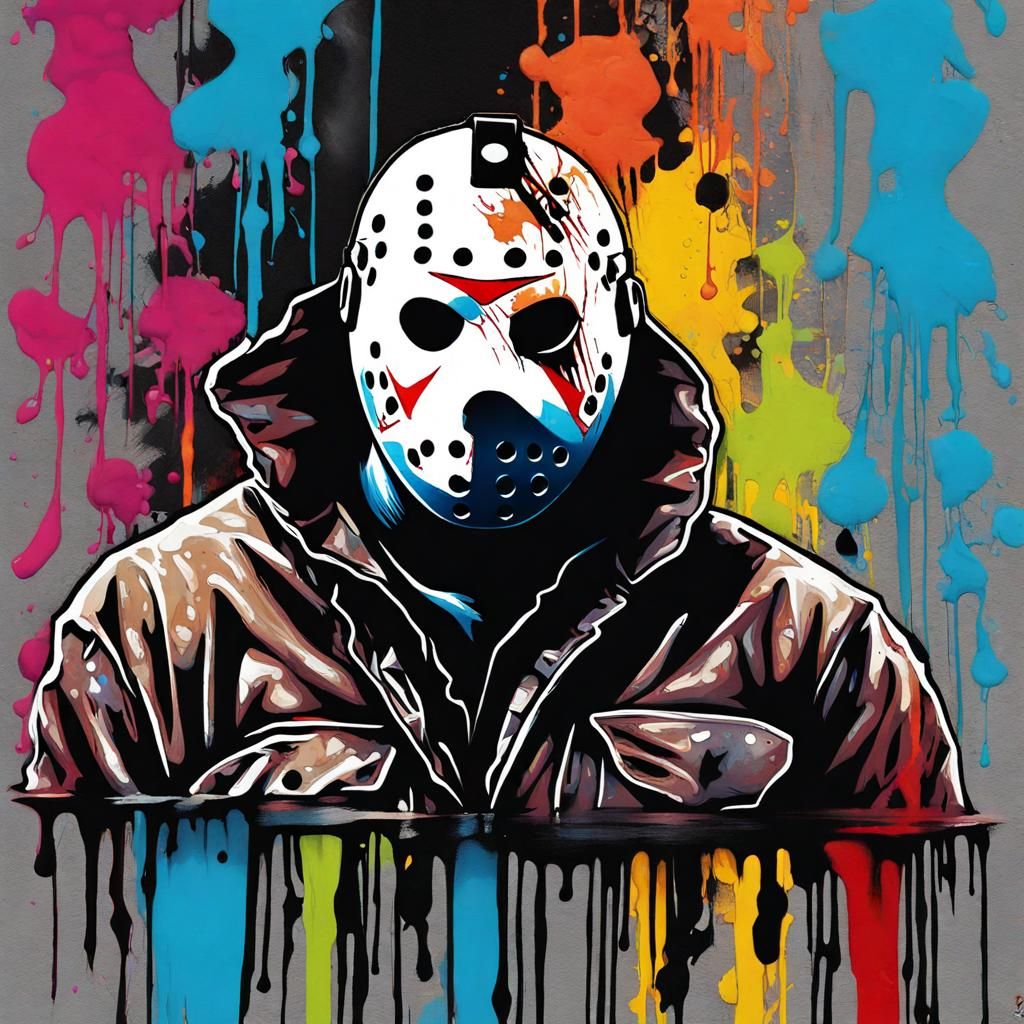 Jason Voorhees Graffiti Art in Street Style