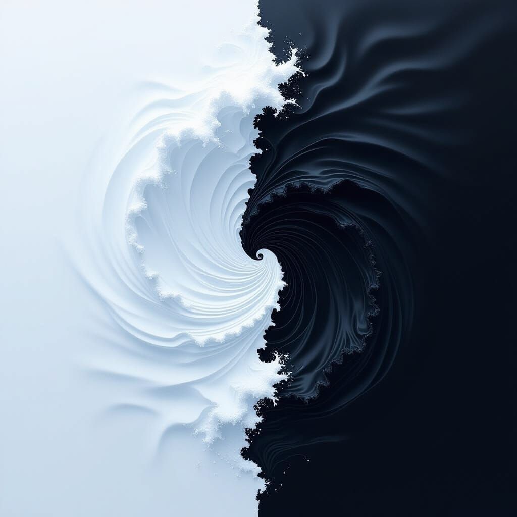 Hyperrealistic Sea of Contrasts in Digital Art Style