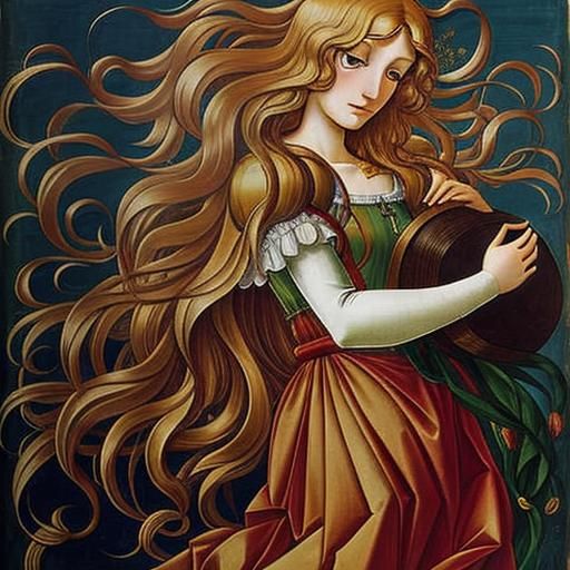 Renaissance Portrait in Botticelli Style