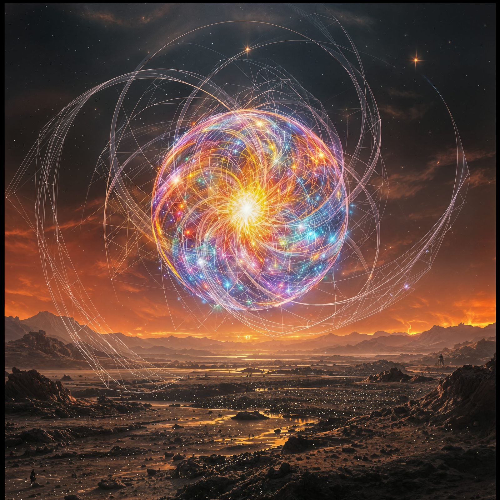 Celestial Orb in a Mad Max-Inspired Cinematic Scene