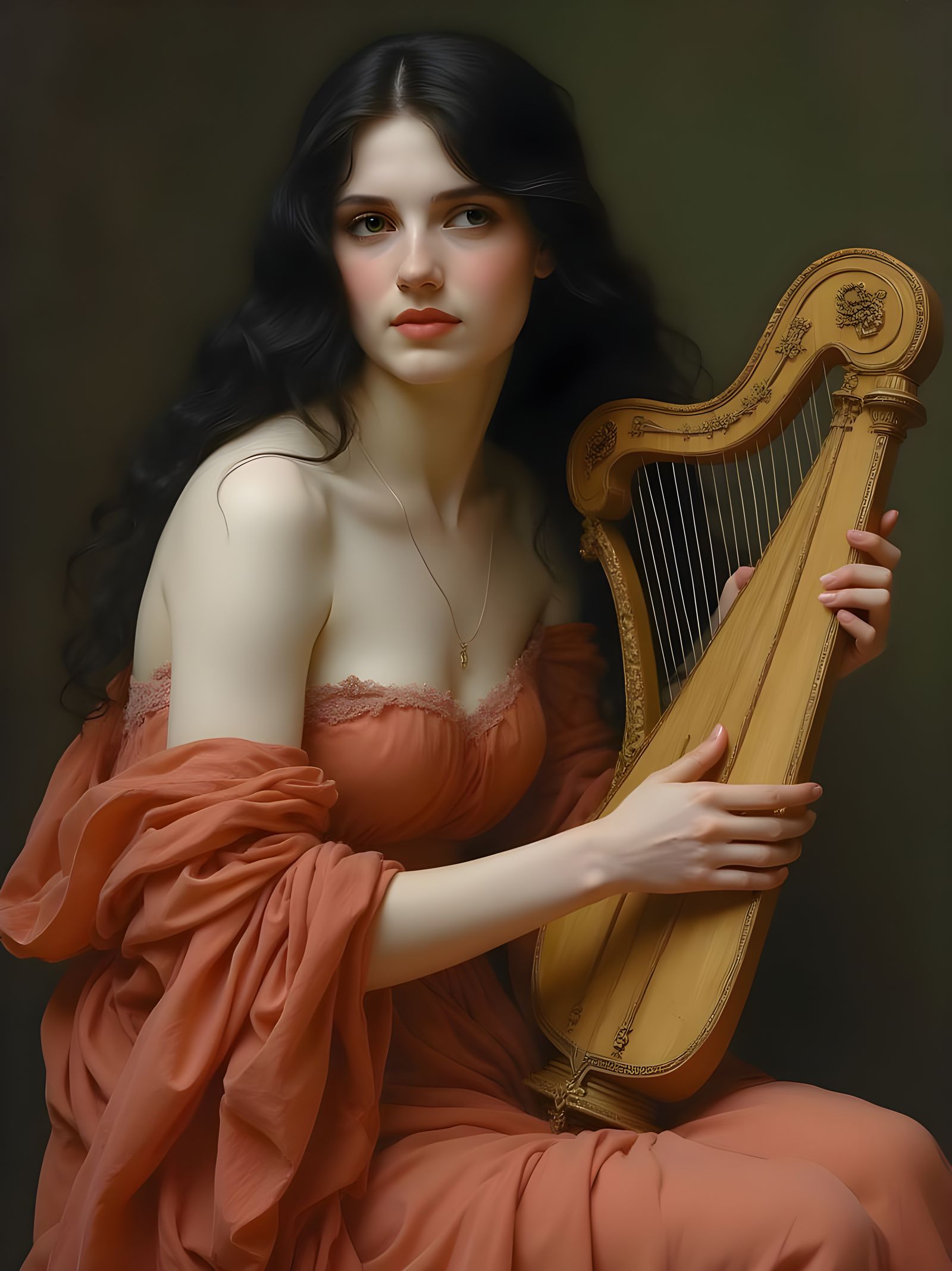 Calliope: Greek Goddess of Poetry with Harp