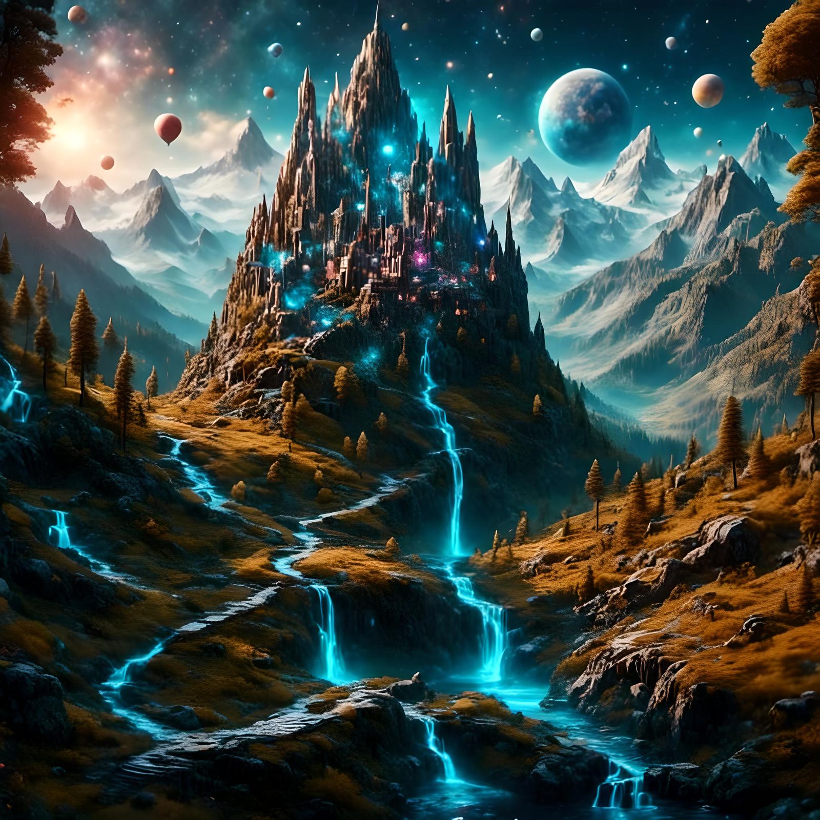 Holographic Astral Grangleburt Illustration in Visionary Sty...