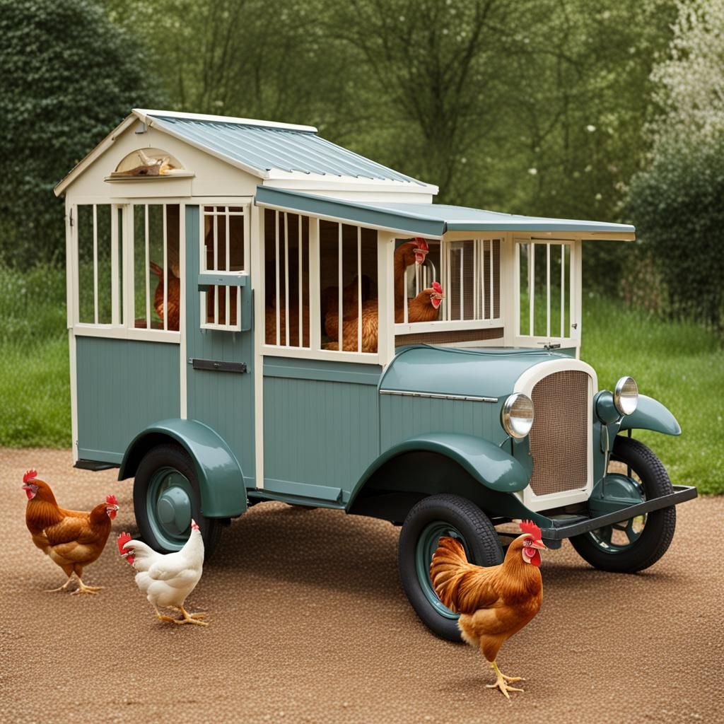 Chicken Coop Car Hybrid: A Visual Pun