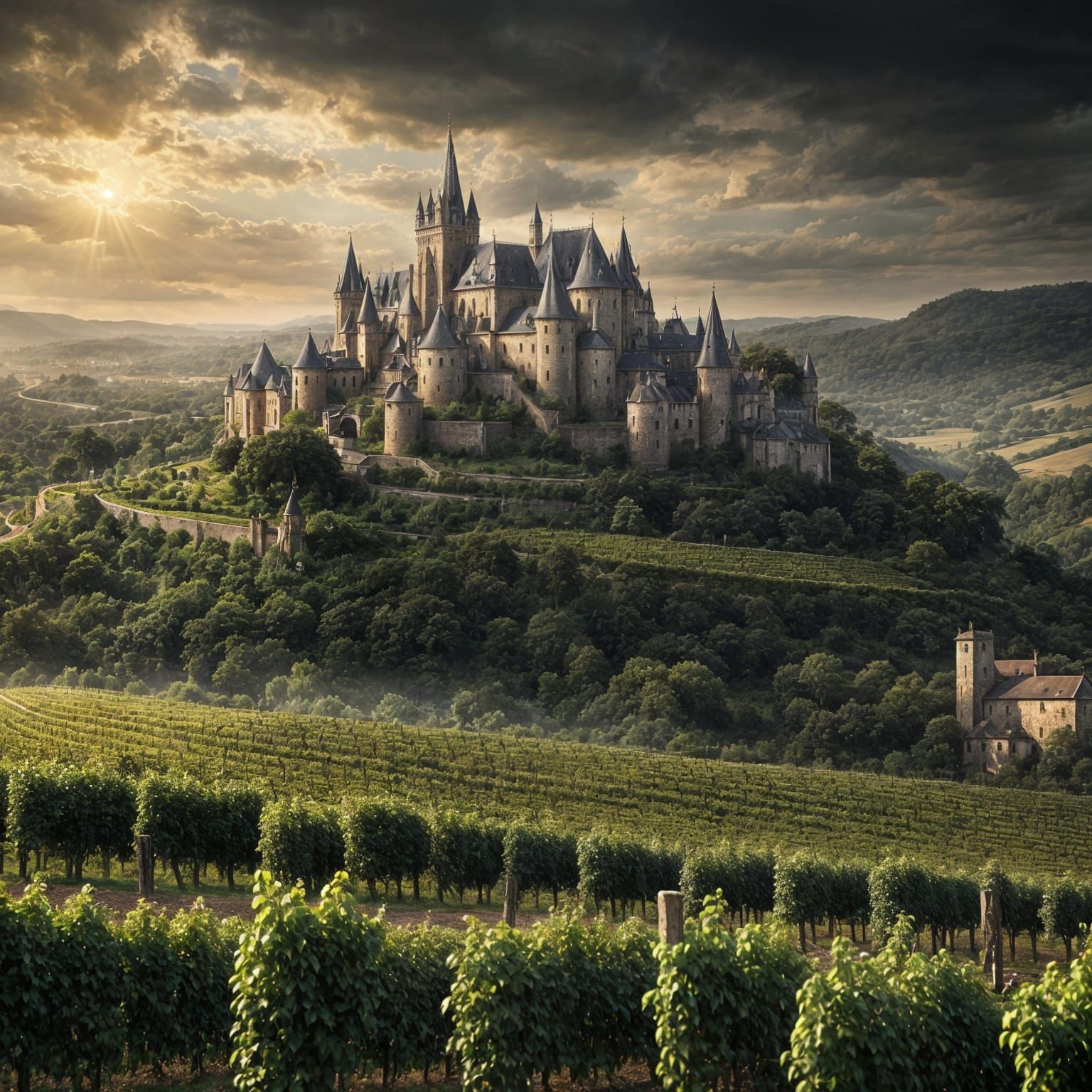 Dark Fantasy Vineyard in Medieval France