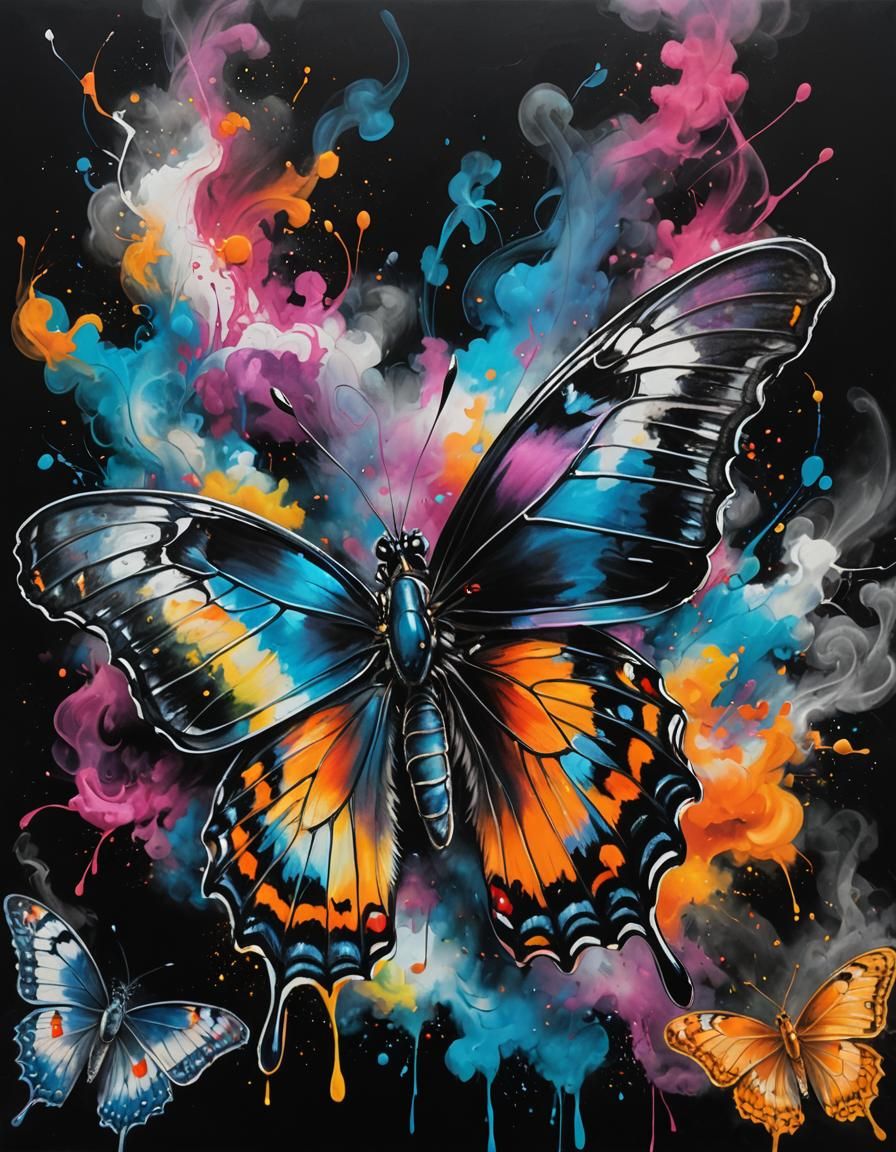 grafitty. Butterfly sketch