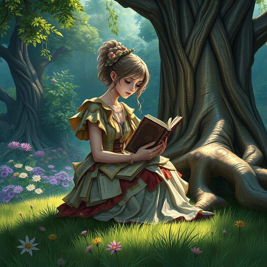 Fantasy Illustration: Inadequate Guardian in Eden's Garden