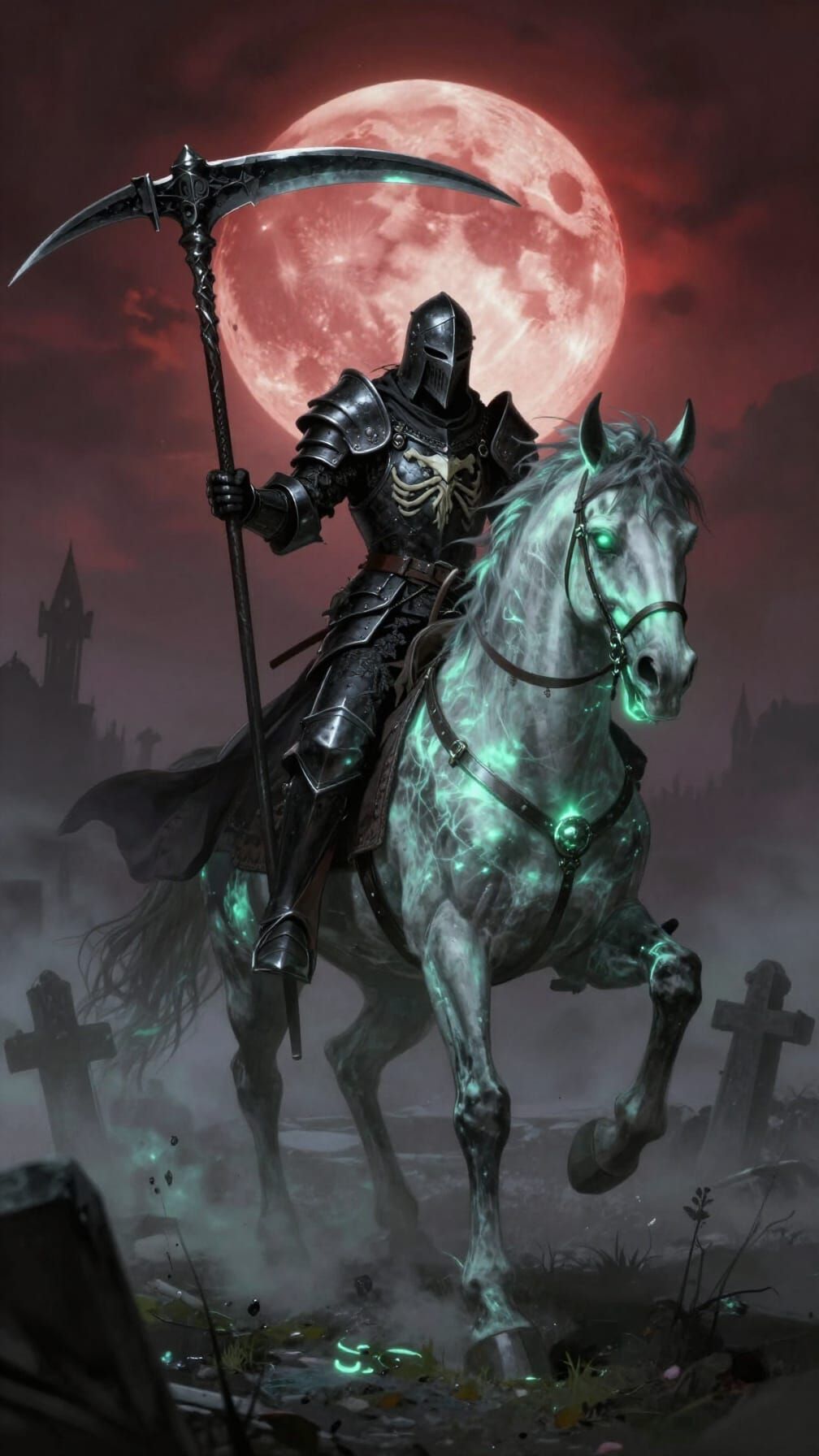 Death Knight on Spectral Steed in Ethereal Graveyard