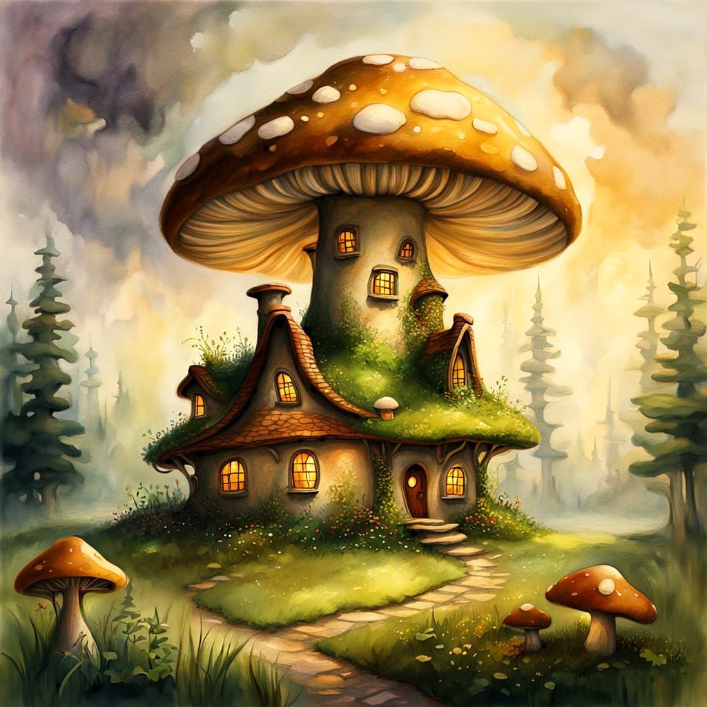 Whimsical Mushroom Abode in Earthy Paradise