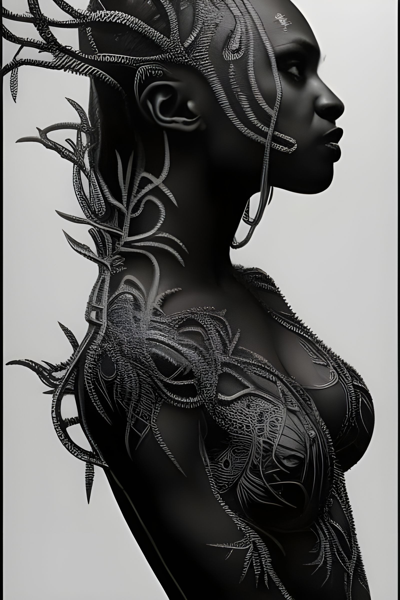 Leather Goddess in Hyperrealistic Photo