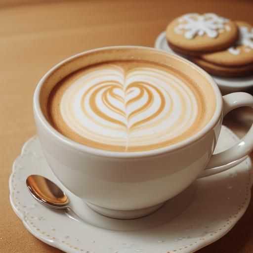 Cozy Christmas Latte Still Life in Macro