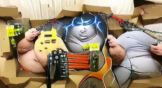Man Reaches for His Electric Guitar