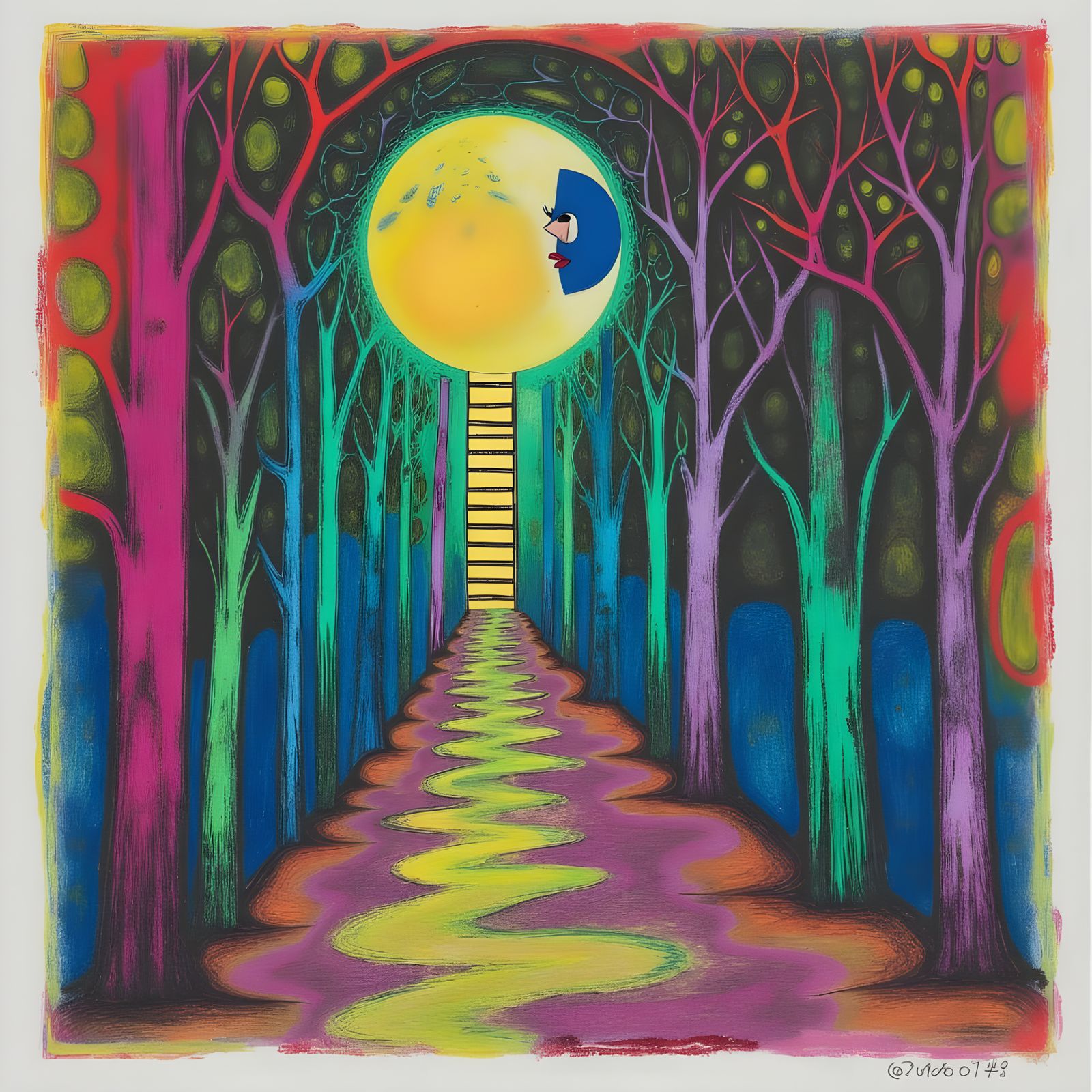 Whimsical Pastel Abstraction in Mixed Media